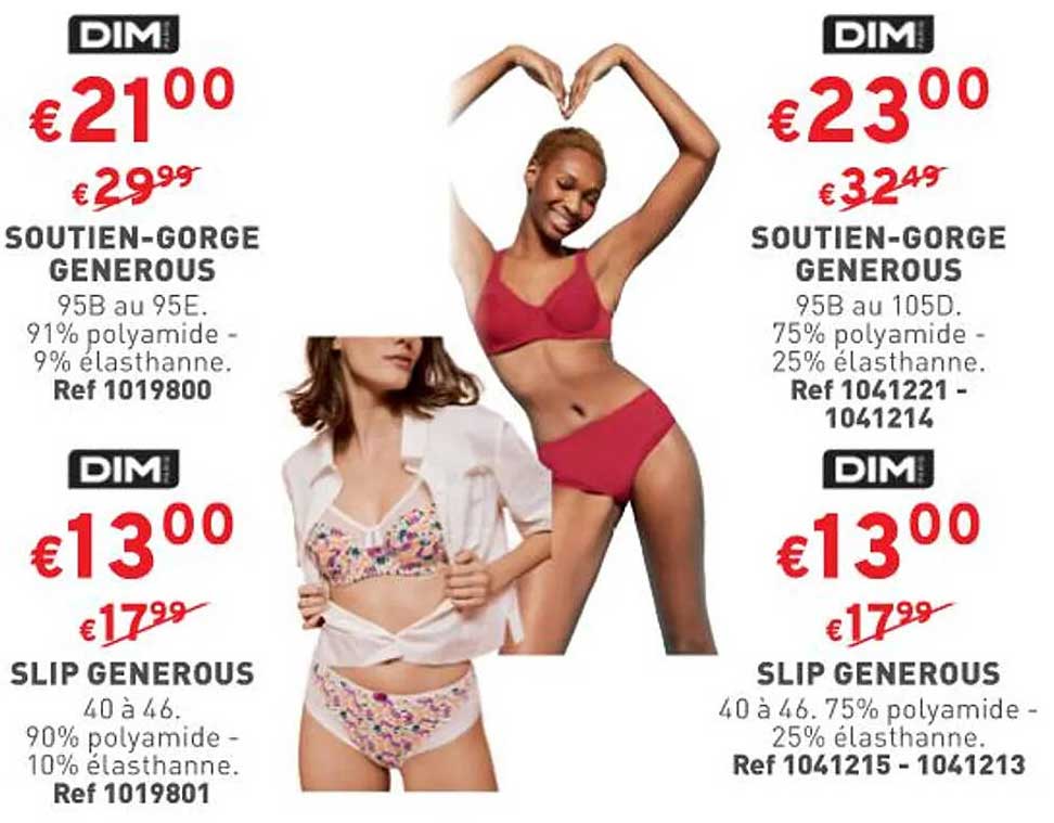 soutien-gorge generous dim, slip generous dim