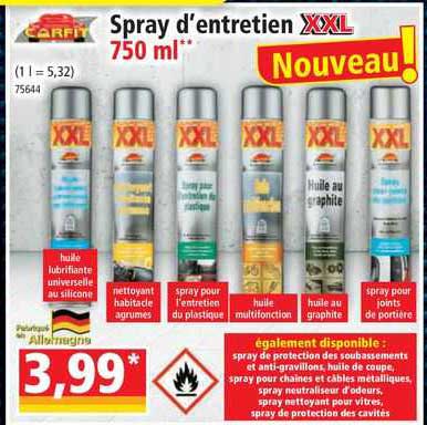 spray d'entretien 750 ml carfit