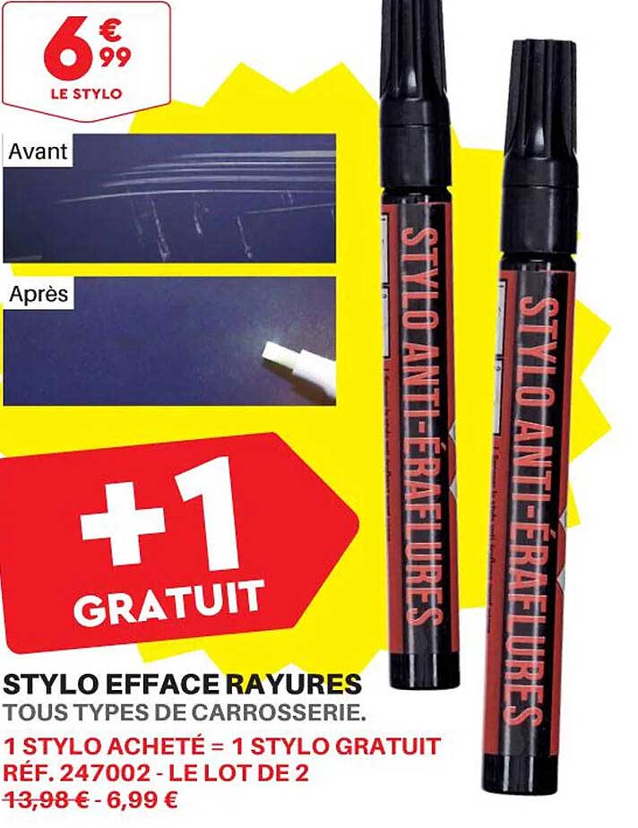 stylo efface rayures