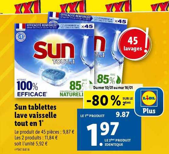 sun tablettes lave vaisselle tout en 1