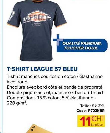 t-shirt league 57 bleu