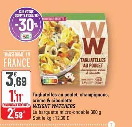 tagliatelles au poulet, champignons, crème & ciboulette weight watchers