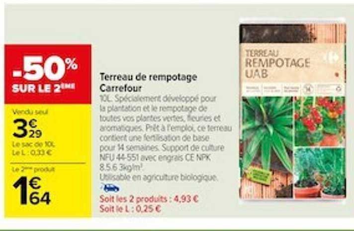 Terreau De Rempotage Carrefour