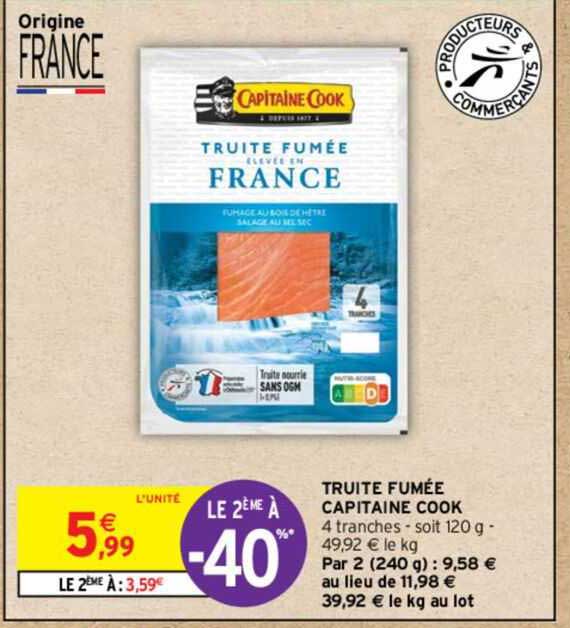 truite fumée capitaine cook