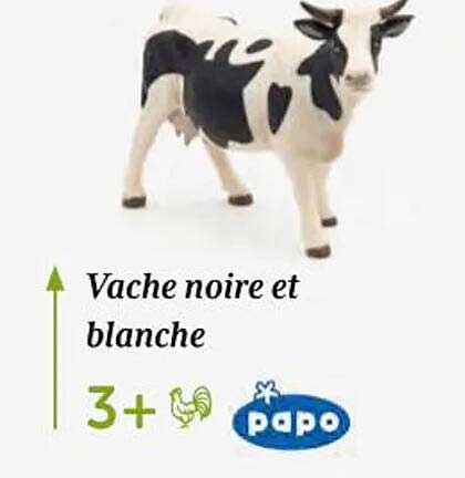 vache noire et blanche papo