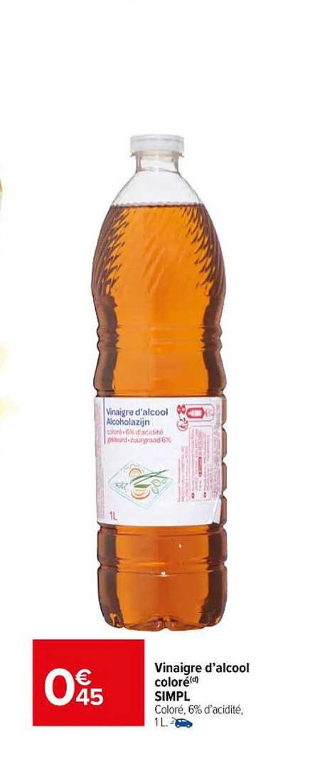 vinaigre d'alcool coloré simpl