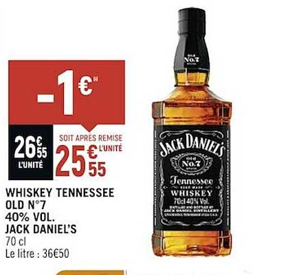 whiskey tennessee old n°7 40% vol. jack daniel's