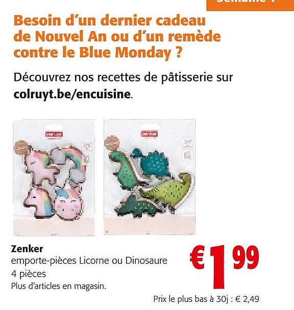 zenker emporte-pièces licorne ou dinosaure 4 pièces