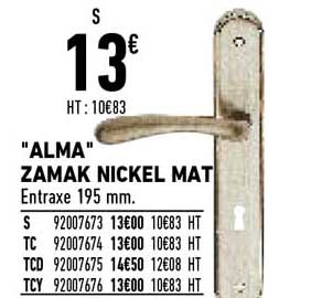 "alma" zamak nickel mat