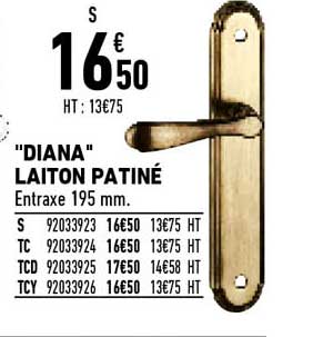 "diana" laiton patiné