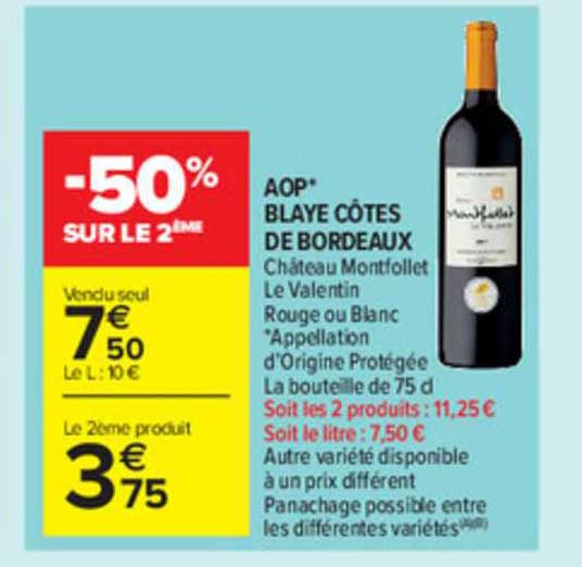 aop blaye côtes de bordeaux château montfollet le valentin