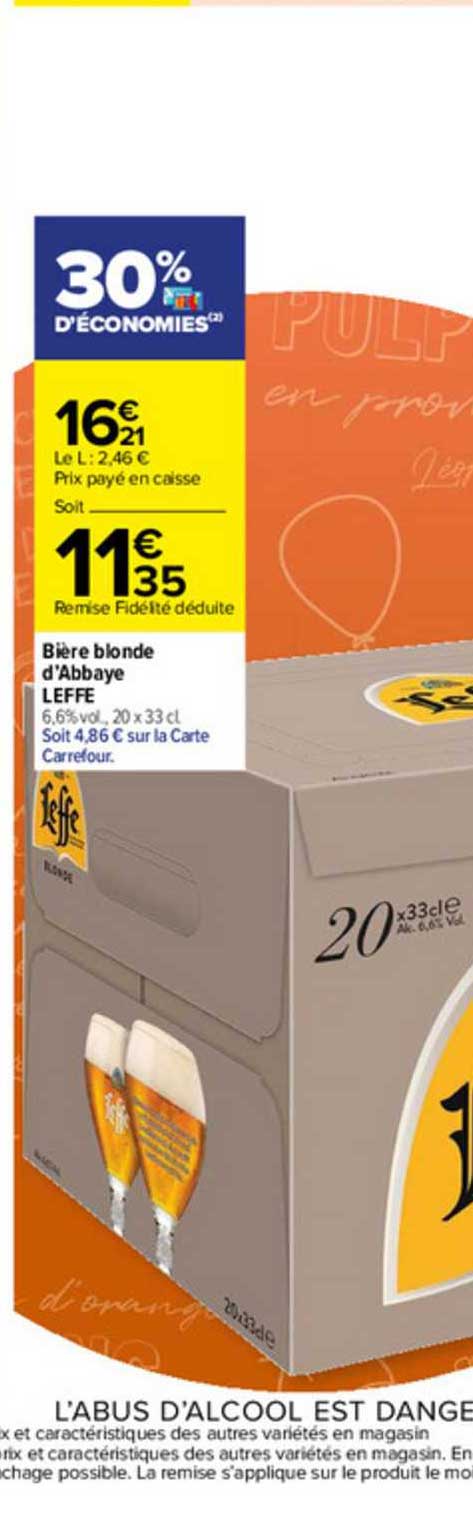 Bière Blonde D'abbaye Leffe