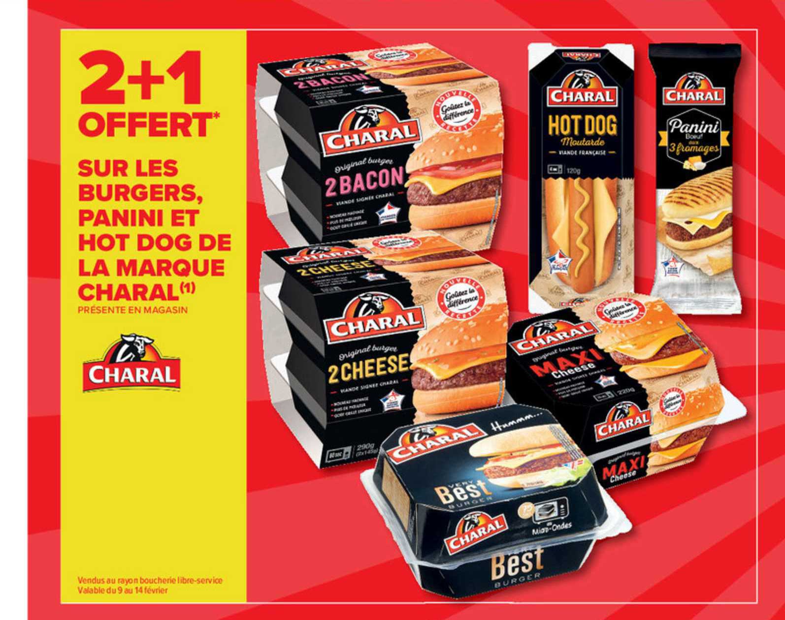 burgers, panini et hot dog de la marque charal
