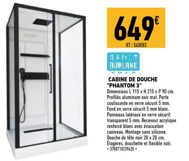 cabine de douche "phantom 3"