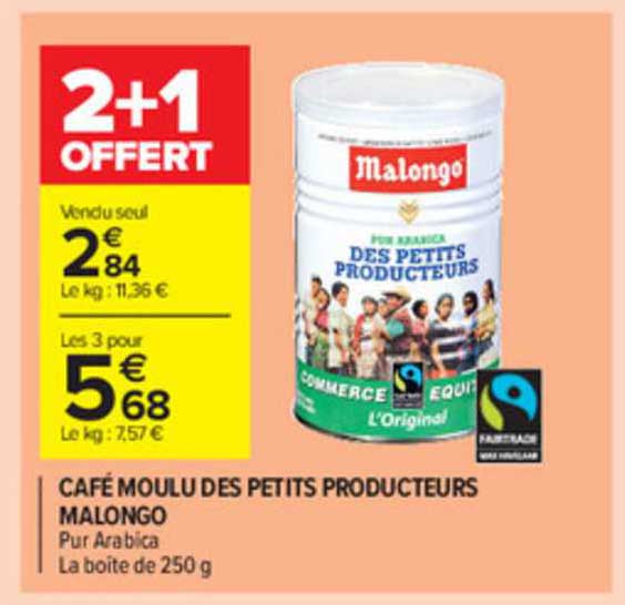 café moulu des petits producteurs malongo