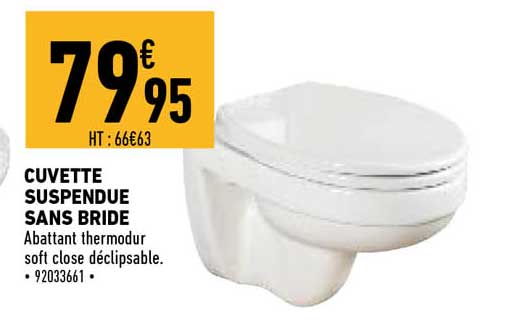 cuvette suspendue sans bride