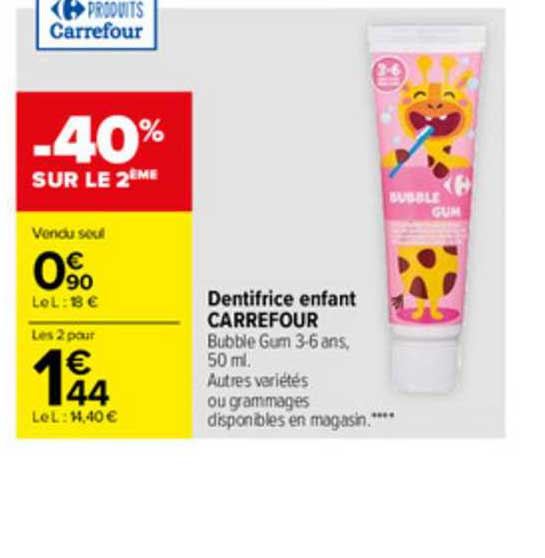 Dentifrice Enfant Carrefour