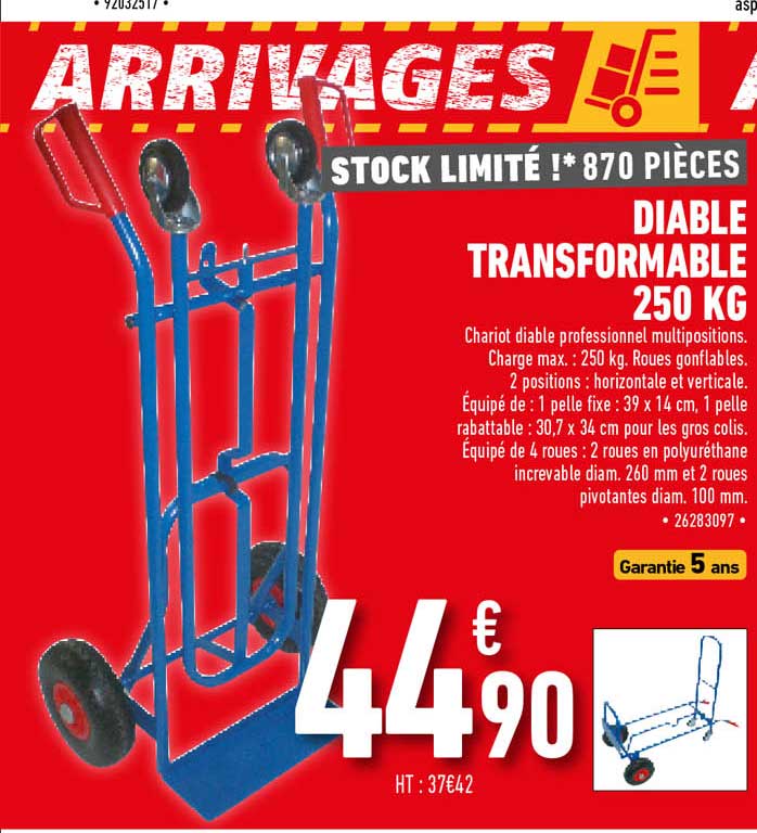 Diable Transformable 250 Kg