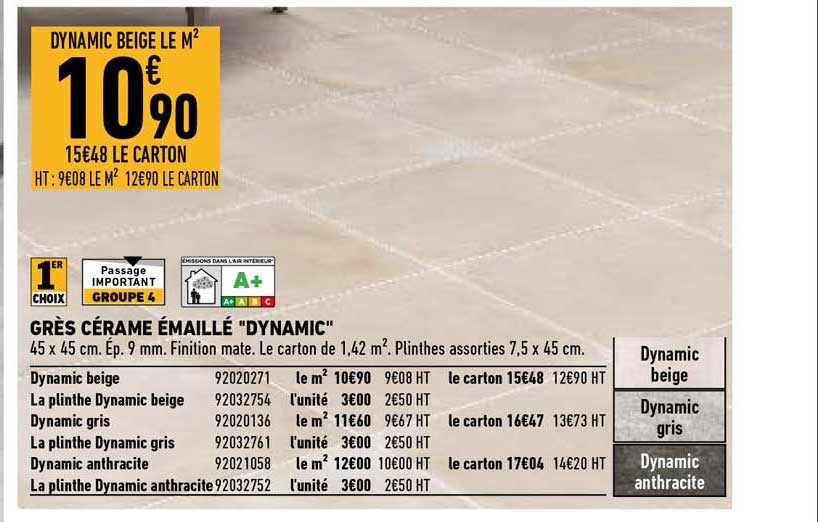 grès cérame émaillé "dynamic"