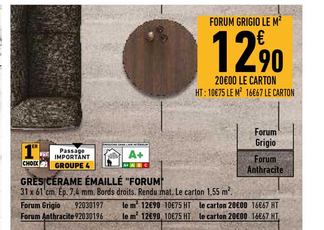 grès cérame émaillé "forum"