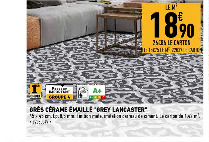 grès cérame émaillé "grey lancaster"