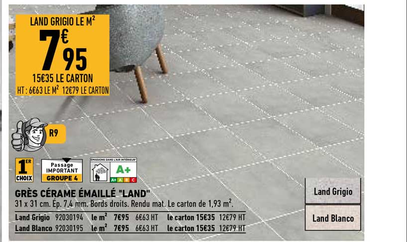 grès cérame émaillé "land"