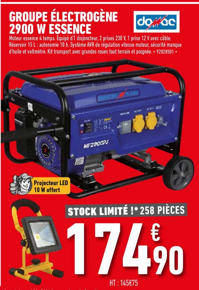 groupe électrogène 2900 w essence