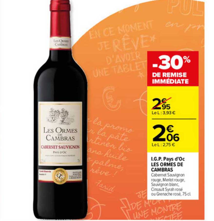 i.g.p. pays d'oc les ormes de cambras