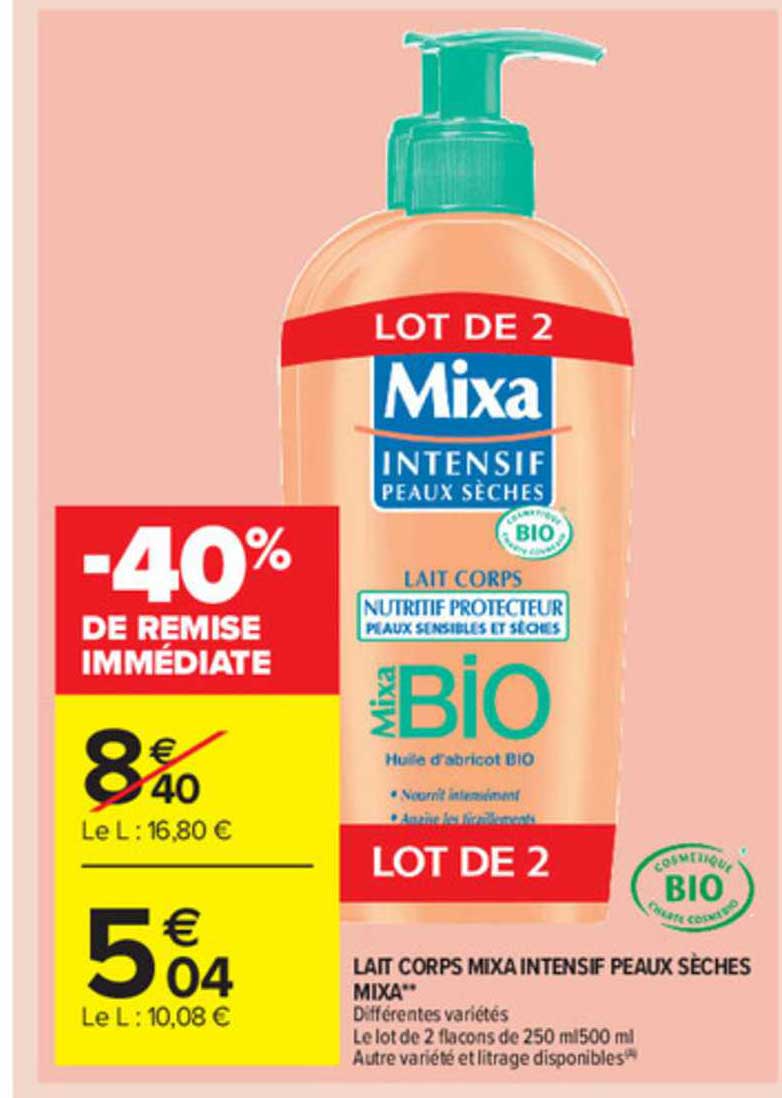 lait corps mixa intensif peaux sèches mixa
