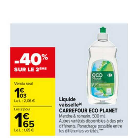 liquide vaisselle carrefour eco planet