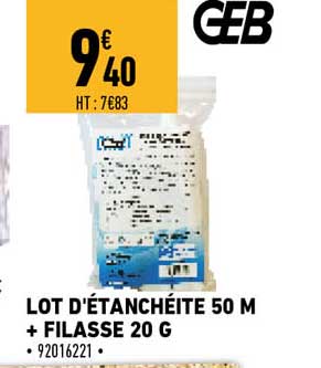 lot d'étanchéité 50 m + filasse 20 g
