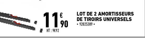 lot de 2 amortisseurs de tiroirs universels