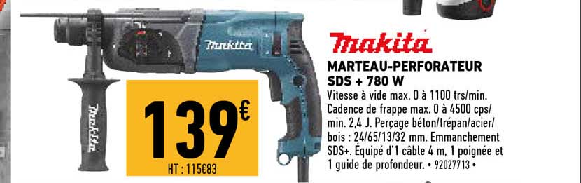 marteau-perforateur sds + 780 w makita