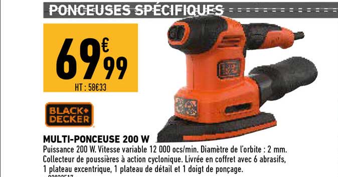 multi-ponceuse 200 w black + decker