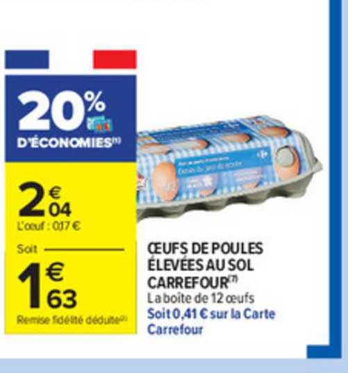oeufs de poules élevées au sol carrefour