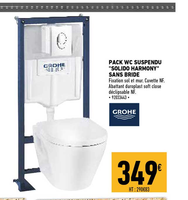 pack wc suspendu "solido harmony" sans bride