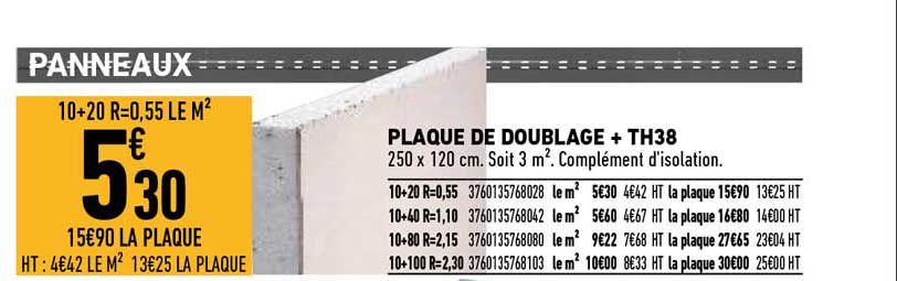 plaque de doublage + th38