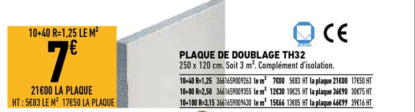 plaque de doublage th32