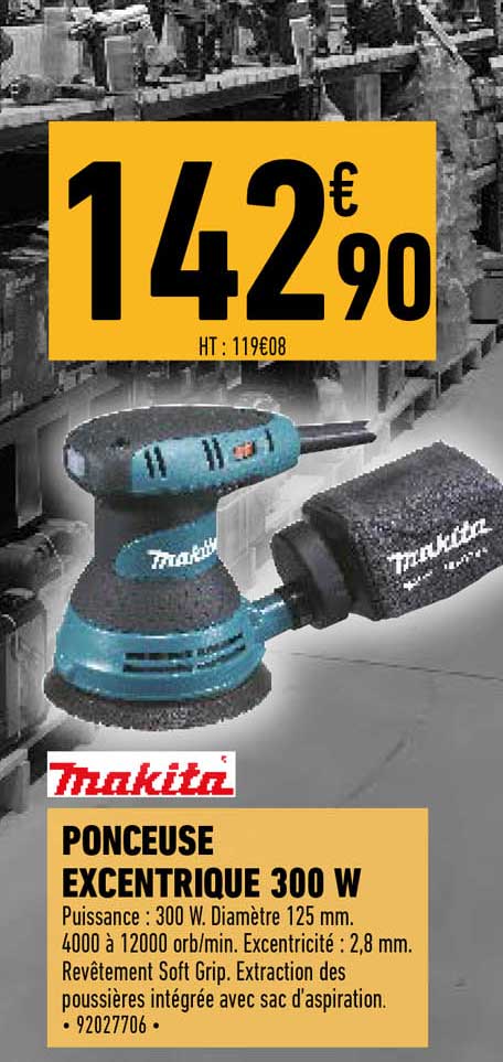 ponceuse excentrique 300 w makita