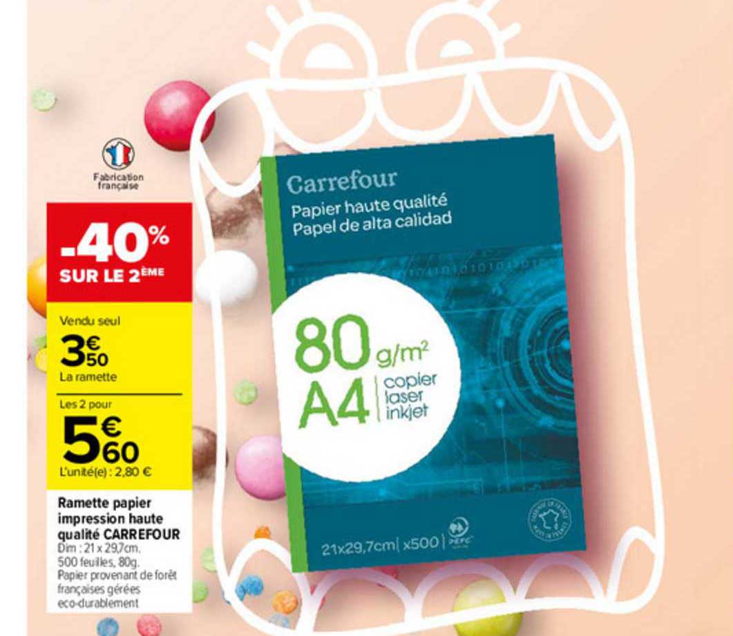 Ramette Papier Impression Haute Qualité Carrefour