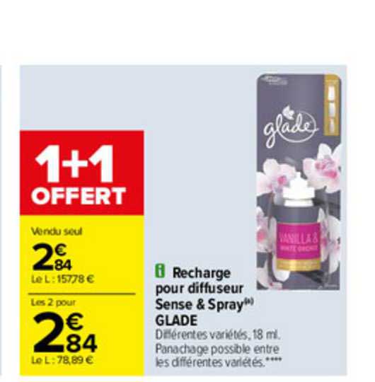 recharge pour diffuseur sense & spray glade