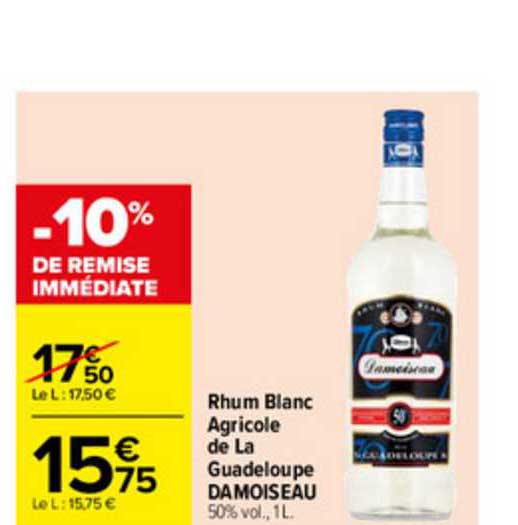 Rhum Blanc Agricole De La Guadeloupe Damoiseau