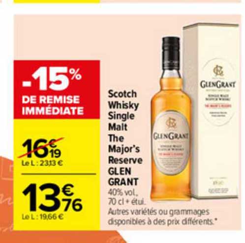 scotch whisky single malt the major's reserve glen grant