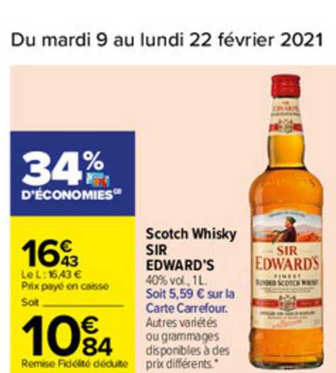 Scotch Whisky Sir Edward's