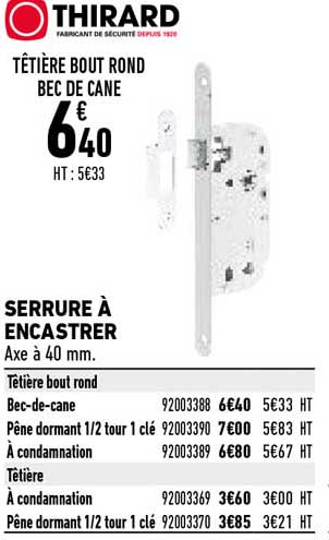 serrure à encastrer thirard