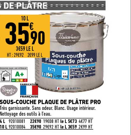 sous-couche plaque de plâtre pro