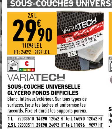 sous-couche universelle glycéro fonds difficiles variatech