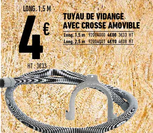 tuyau de vidage avec crosse amovible