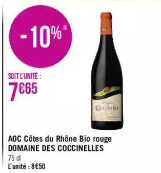 Aoc Côtes Du Rhône Bio Rouge Domaine Des Coccinelles