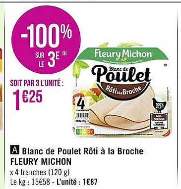 blanc de poulet rôti à la broche fleury michon